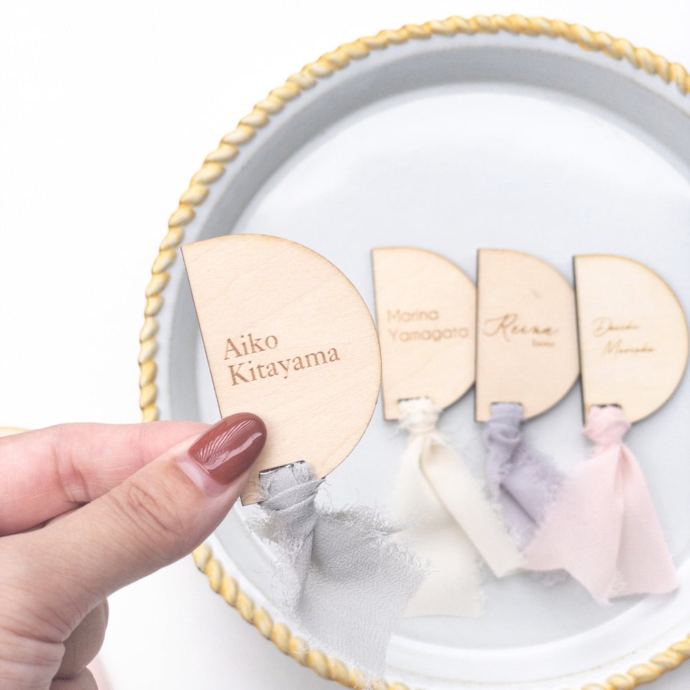 Chiffon ribbon tag
