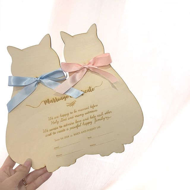 Marriage certificate for two cats