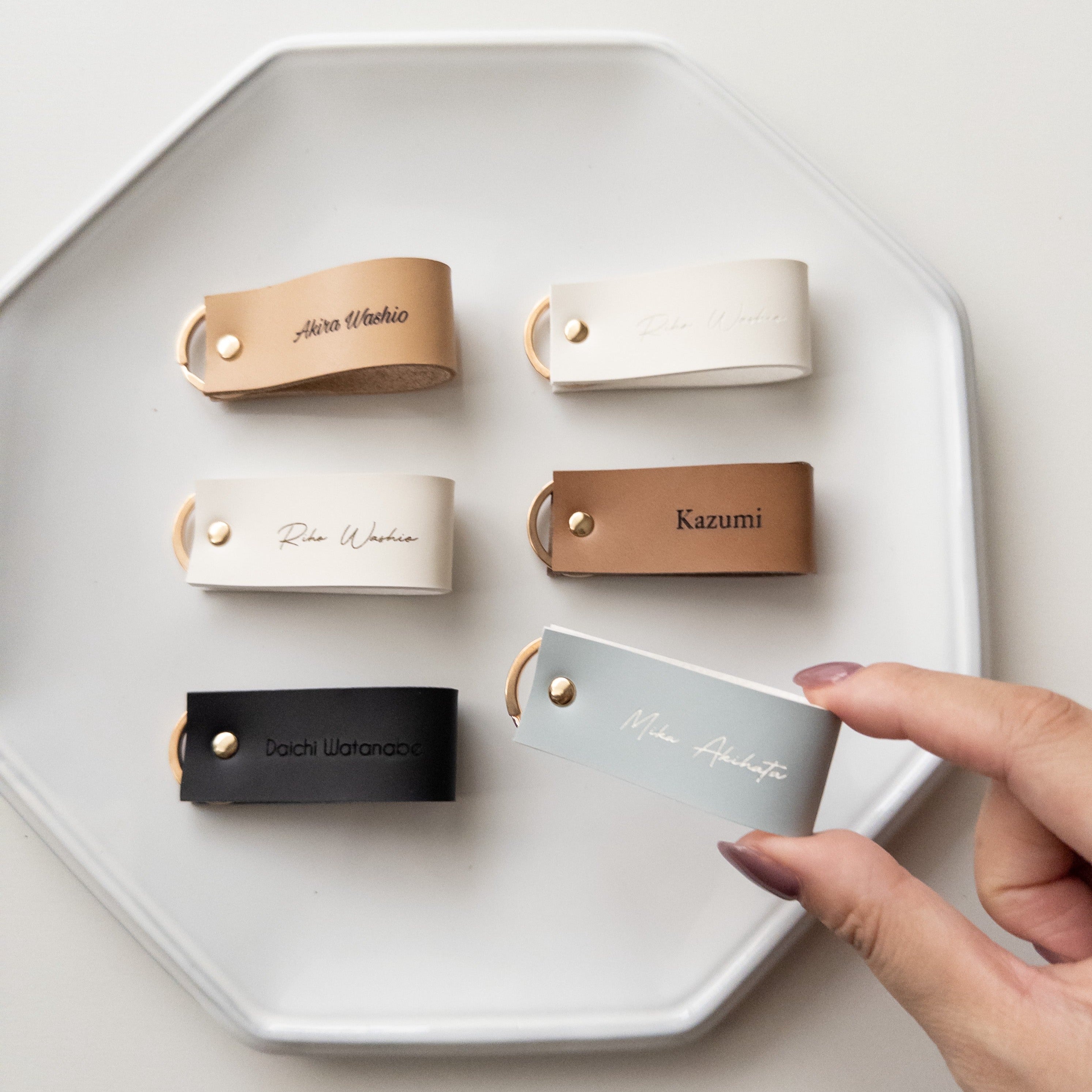 Leather loop tag [Blue Gray] – moss*design